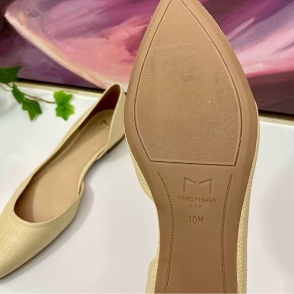 Sam Edelman Women's Wanda Pointed Toe Flat in Bleached Beechwood Weave Size 10 - Picture 9 of 9